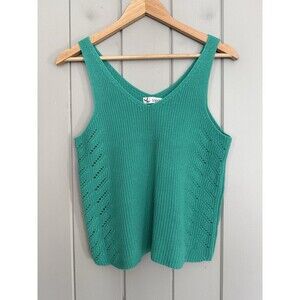 Carve Design Micah Tank Top Sweater S Small Kelly Green V-Neck